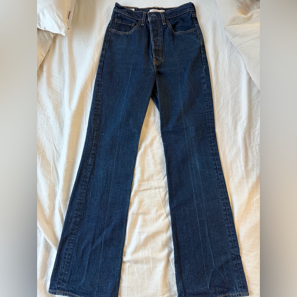 LEVI’s Ribcage Bootcut Flare Jeans in Deep Blue